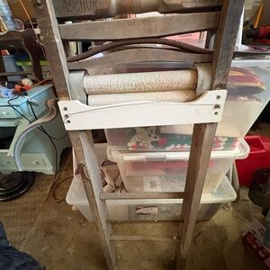 Vintage Wooden Ladder with White Accents
